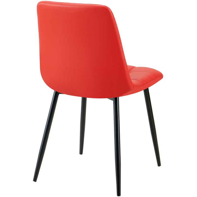 Chaise design scandinave en Polyuréthane Rouge Métal Noir Selvios - 2