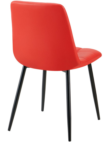 Chaise design scandinave en Polyuréthane Rouge Métal Noir Selvios - 2
