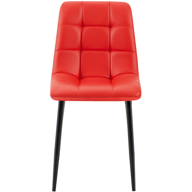 Chaise design scandinave en Polyuréthane Rouge Métal Noir Selvios - 4