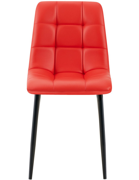 Chaise design scandinave en Polyuréthane Rouge Métal Noir Selvios - 4