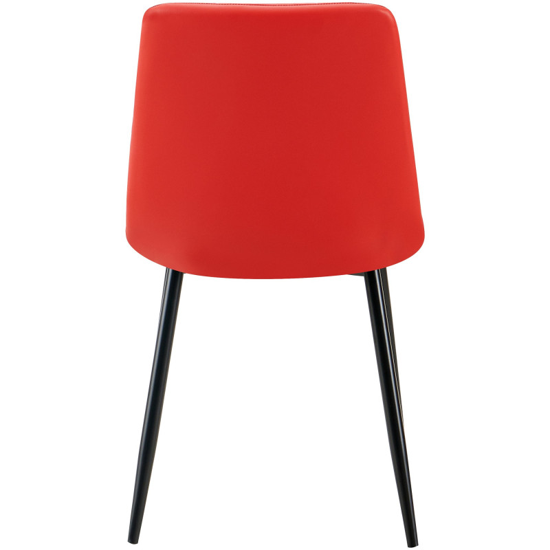 Chaise design scandinave en Polyuréthane Rouge Métal Noir Selvios - 5