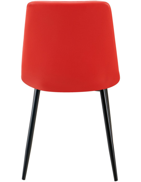 Chaise design scandinave en Polyuréthane Rouge Métal Noir Selvios - 5