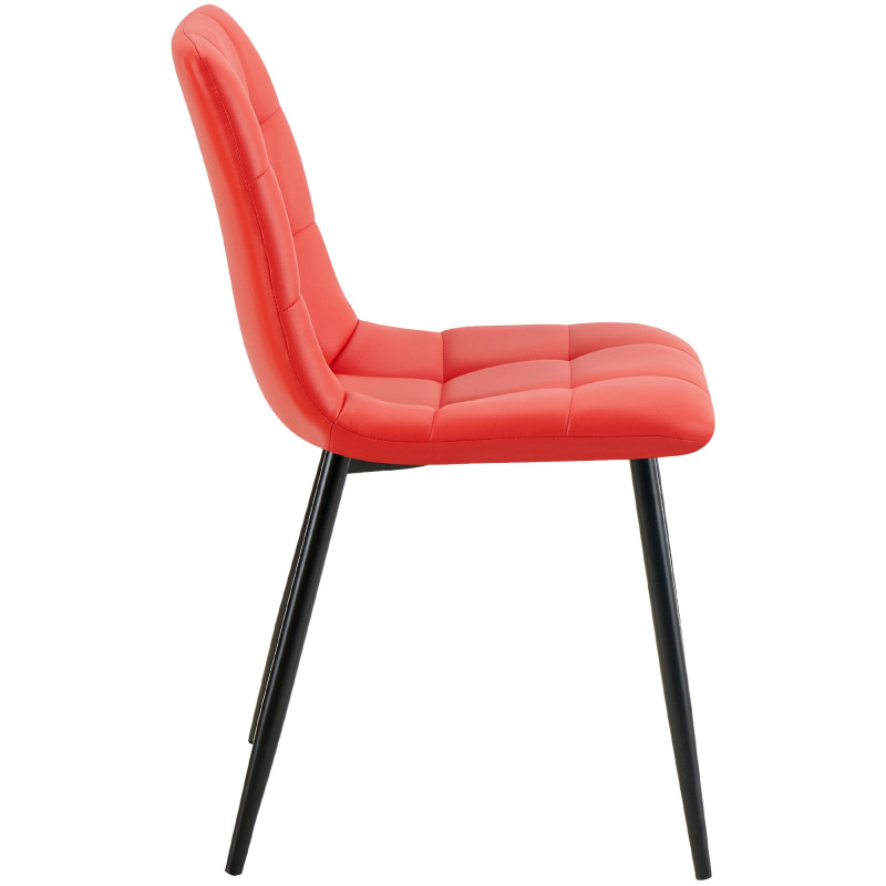 Chaise design scandinave en Polyuréthane Rouge Métal Noir Selvios - 6