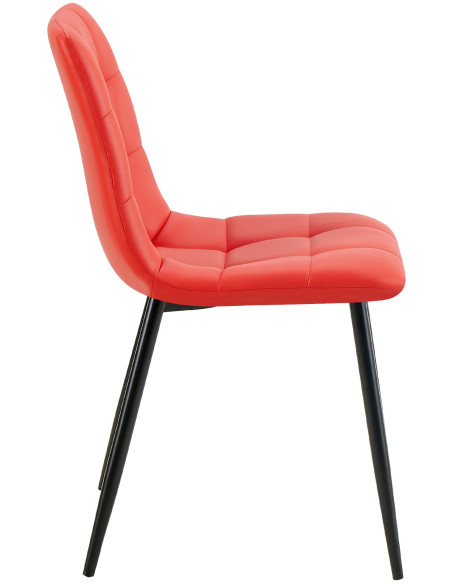 Chaise design scandinave en Polyuréthane Rouge Métal Noir Selvios - 6