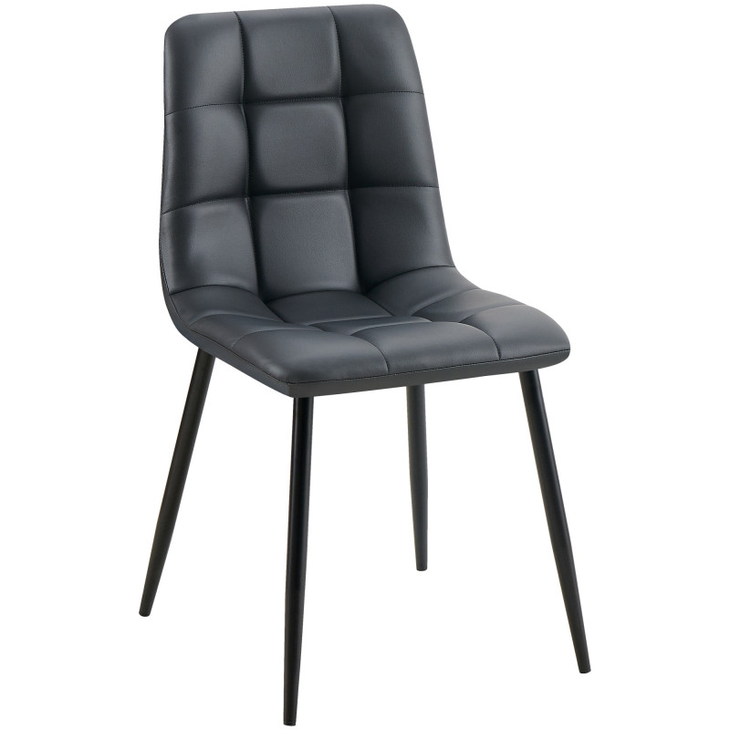 Chaise design scandinave en Polyuréthane Noir Métal Noir Selvios - 1