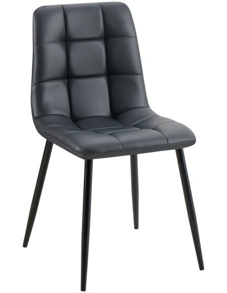 Chaise design scandinave en Polyuréthane Noir Métal Noir Selvios - 1