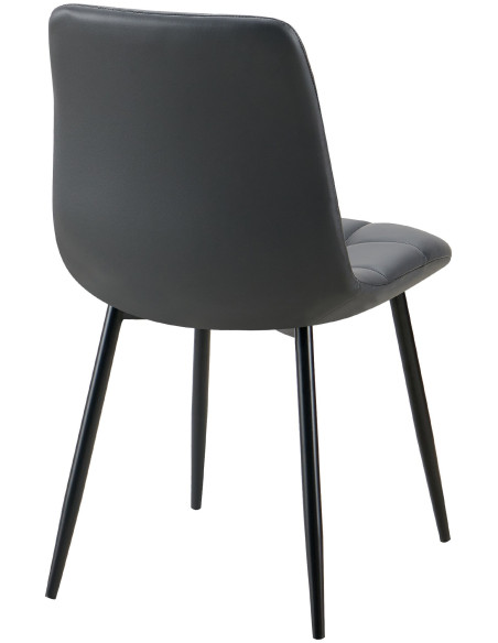 Chaise design scandinave en Polyuréthane Noir Métal Noir Selvios - 2