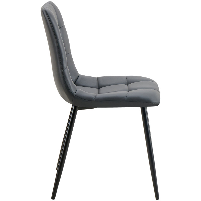 Chaise design scandinave en Polyuréthane Noir Métal Noir Selvios - 6