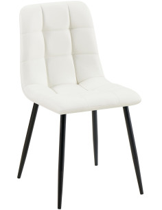 Chaise design scandinave en Polyuréthane Blanc Métal Noir Selvios - 1