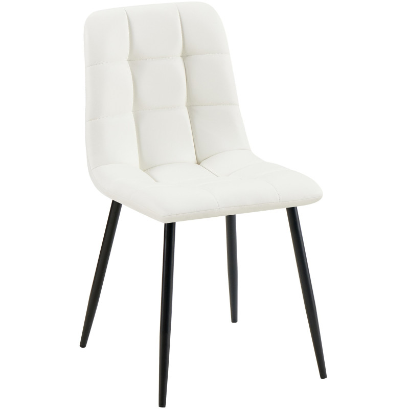 Chaise design scandinave en Polyuréthane Blanc Métal Noir Selvios - 1