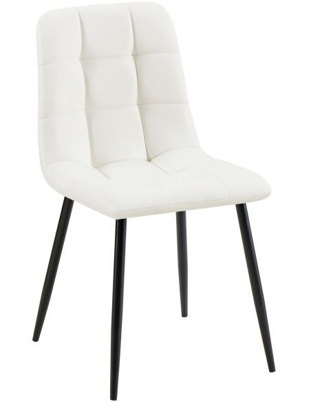Chaise design scandinave en Polyuréthane Blanc Métal Noir Selvios - 1