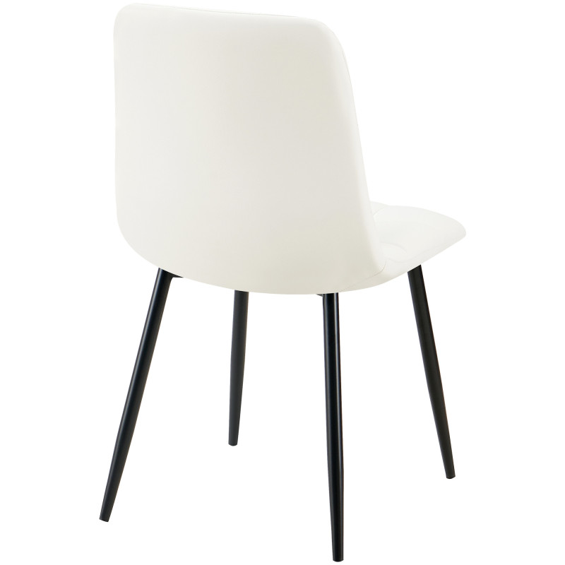 Chaise design scandinave en Polyuréthane Blanc Métal Noir Selvios - 2