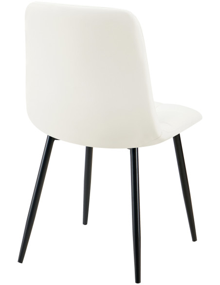 Chaise design scandinave en Polyuréthane Blanc Métal Noir Selvios - 2
