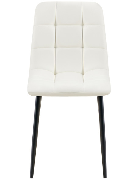 Chaise design scandinave en Polyuréthane Blanc Métal Noir Selvios - 4