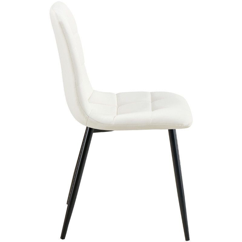 Chaise design scandinave en Polyuréthane Blanc Métal Noir Selvios - 6