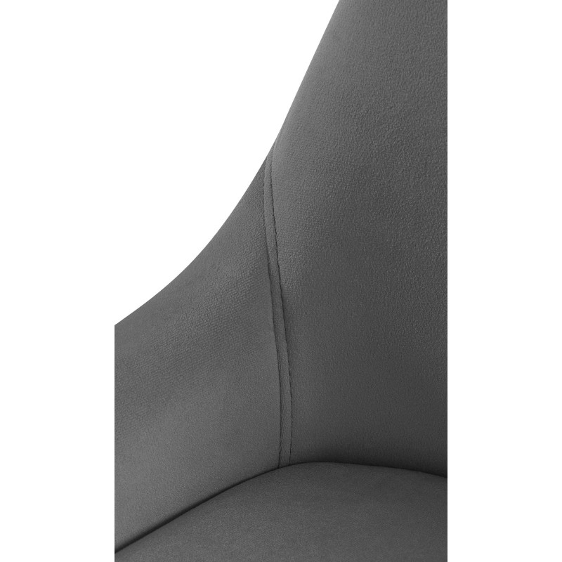 Chaise moderne en Velours Gris foncé Métal Noir Jorvila - 6