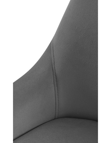 Chaise moderne en Velours Gris foncé Métal Noir Jorvila - 6