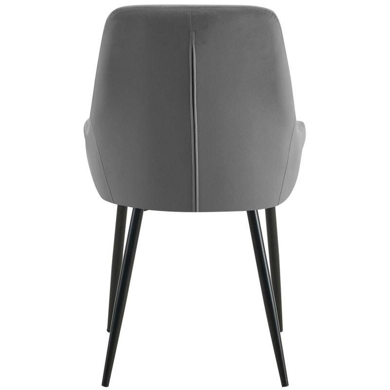 Chaise moderne en Velours Gris foncé Métal Noir Jorvila - 4