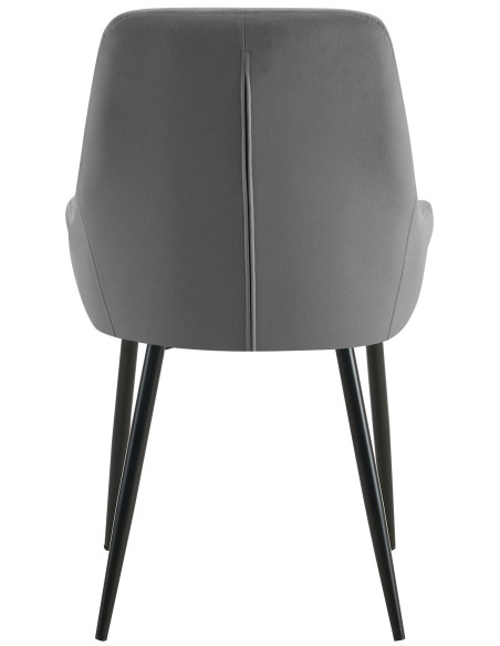 Chaise moderne en Velours Gris foncé Métal Noir Jorvila - 4