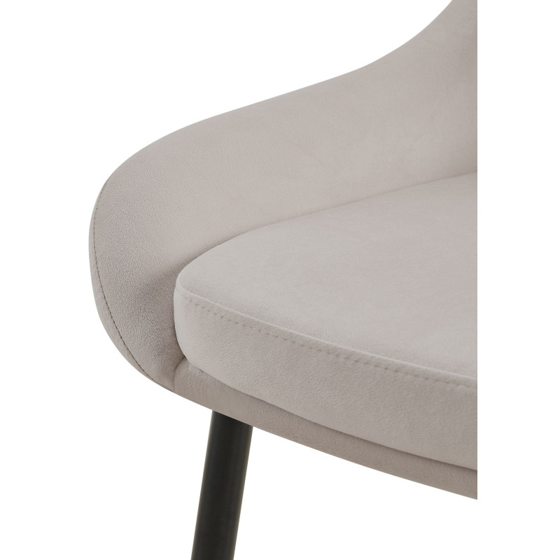 Chaise moderne en Velours Gris Métal Noir Jorvila - 5