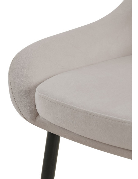 Chaise moderne en Velours Gris Métal Noir Jorvila - 5