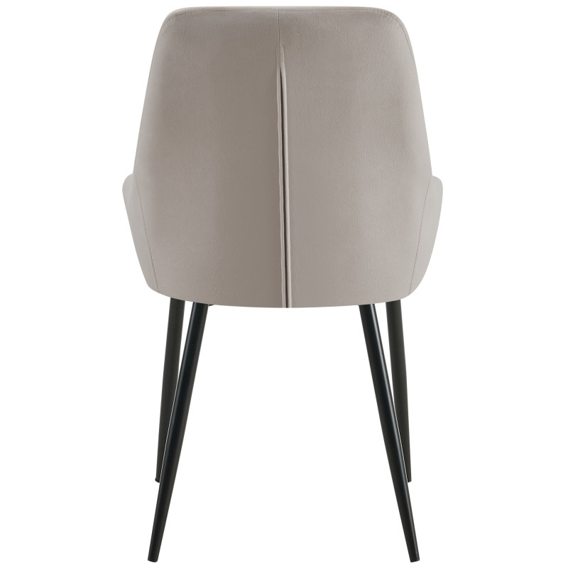 Chaise moderne en Velours Gris Métal Noir Jorvila - 3