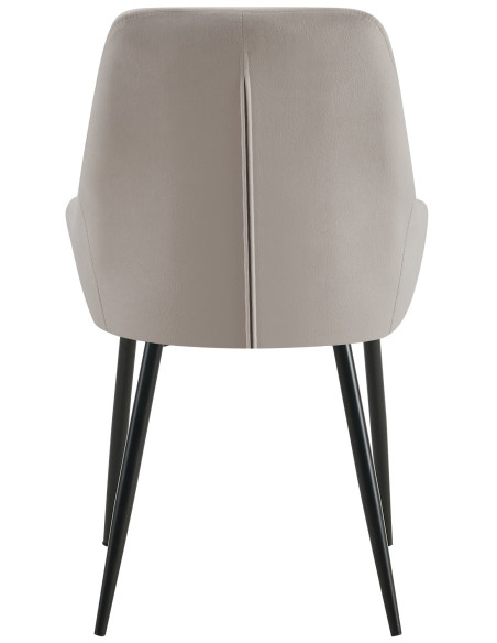 Chaise moderne en Velours Gris Métal Noir Jorvila - 3