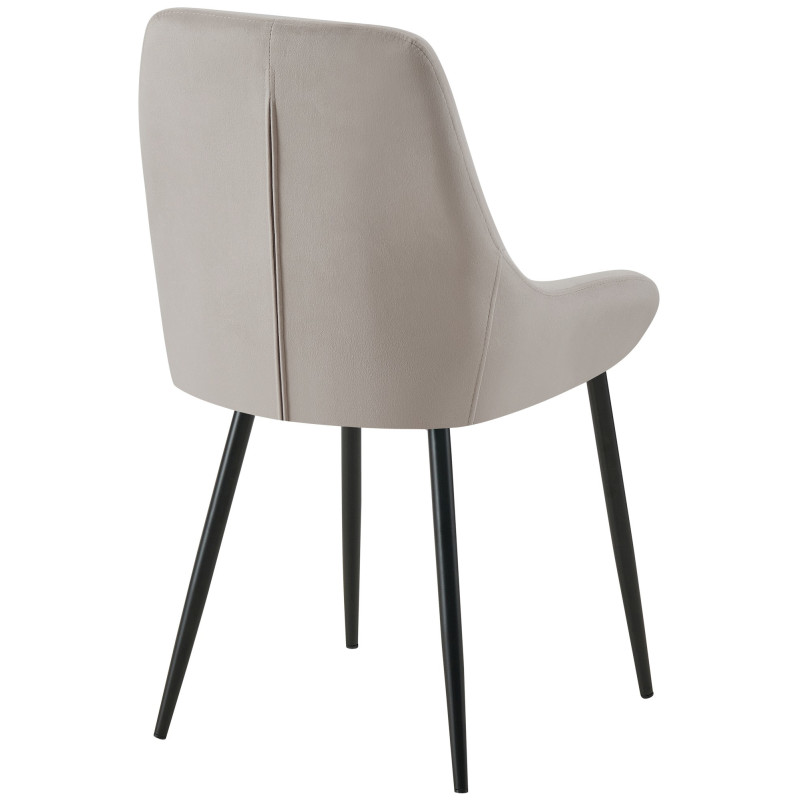 Chaise moderne en Velours Gris Métal Noir Jorvila - 4