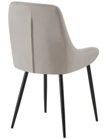 Chaise moderne en Velours Gris Métal Noir Jorvila - 4