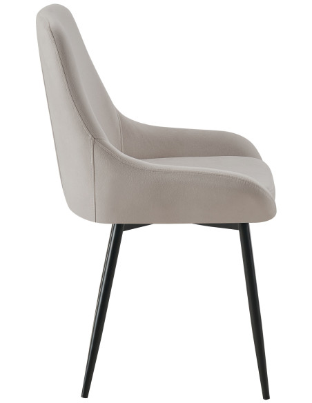 Chaise moderne en Velours Gris Métal Noir Jorvila - 2