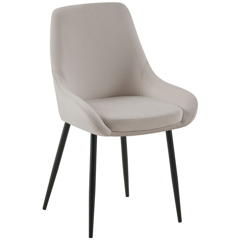 Chaise moderne en Velours Gris Métal Noir Jorvila - 1