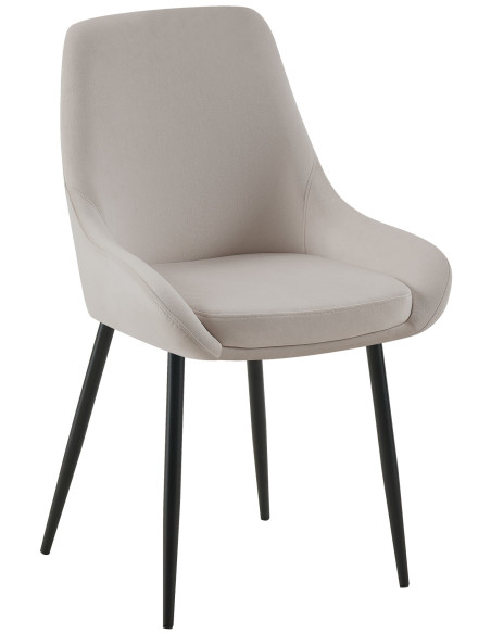 Chaise moderne en Velours Gris Métal Noir Jorvila - 1