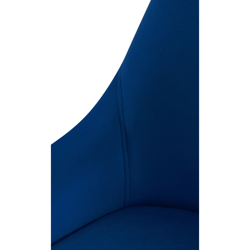 Chaise moderne en Velours Bleu foncé Métal Noir Jorvila - 6