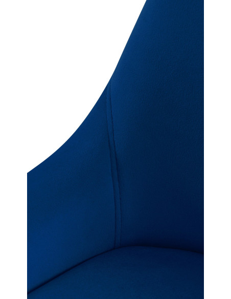 Chaise moderne en Velours Bleu foncé Métal Noir Jorvila - 6
