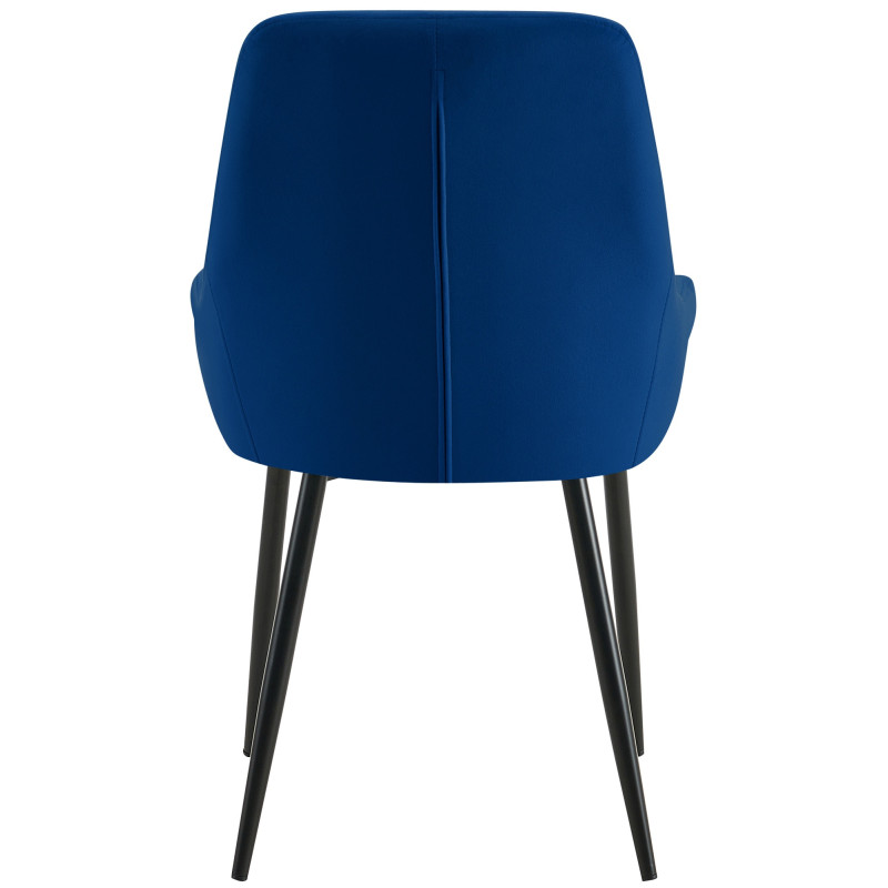 Chaise moderne en Velours Bleu foncé Métal Noir Jorvila - 4