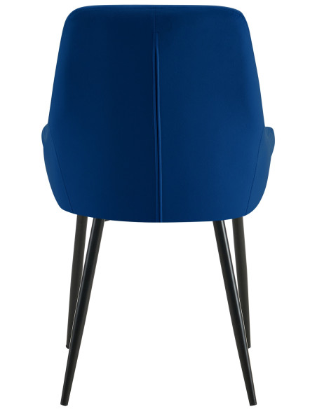 Chaise moderne en Velours Bleu foncé Métal Noir Jorvila - 4