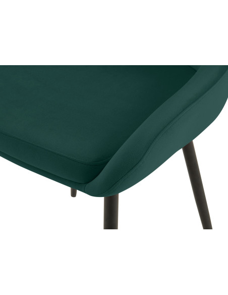 Chaise moderne en Velours Vert Métal Noir Jorvila - 5