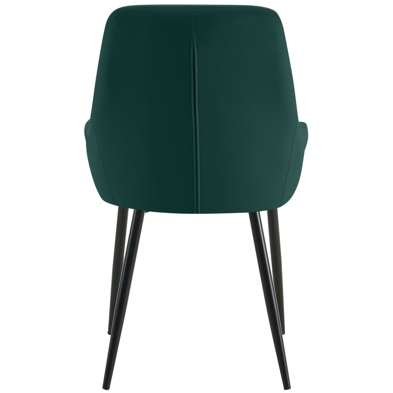 Chaise moderne en Velours Vert Métal Noir Jorvila - 4