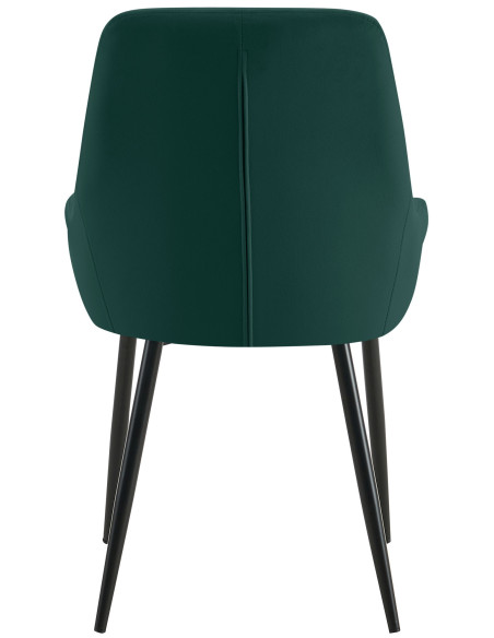 Chaise moderne en Velours Vert Métal Noir Jorvila - 4