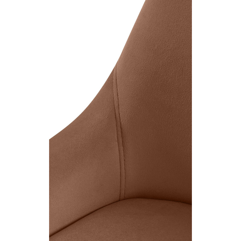 Chaise moderne en Velours Marron Métal Noir Jorvila - 6