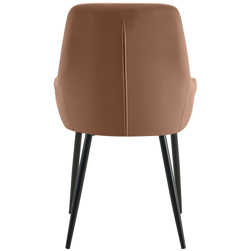 Chaise moderne en Velours Marron Métal Noir Jorvila - 4