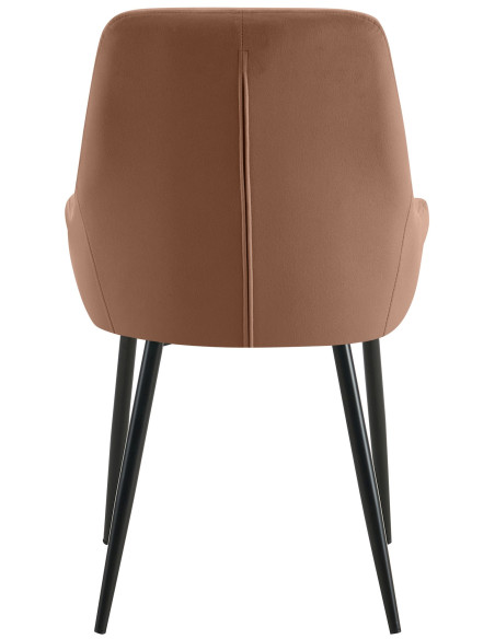 Chaise moderne en Velours Marron Métal Noir Jorvila - 4