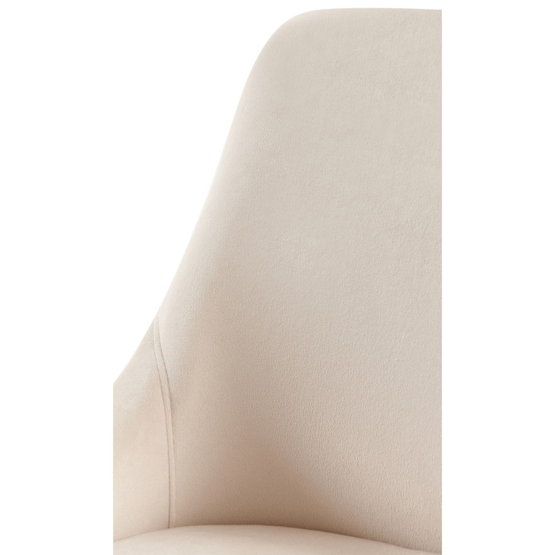 Chaise moderne en Velours Blanc crème Métal Noir Jorvila - 6
