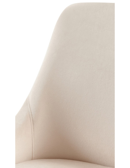 Chaise moderne en Velours Blanc crème Métal Noir Jorvila - 6