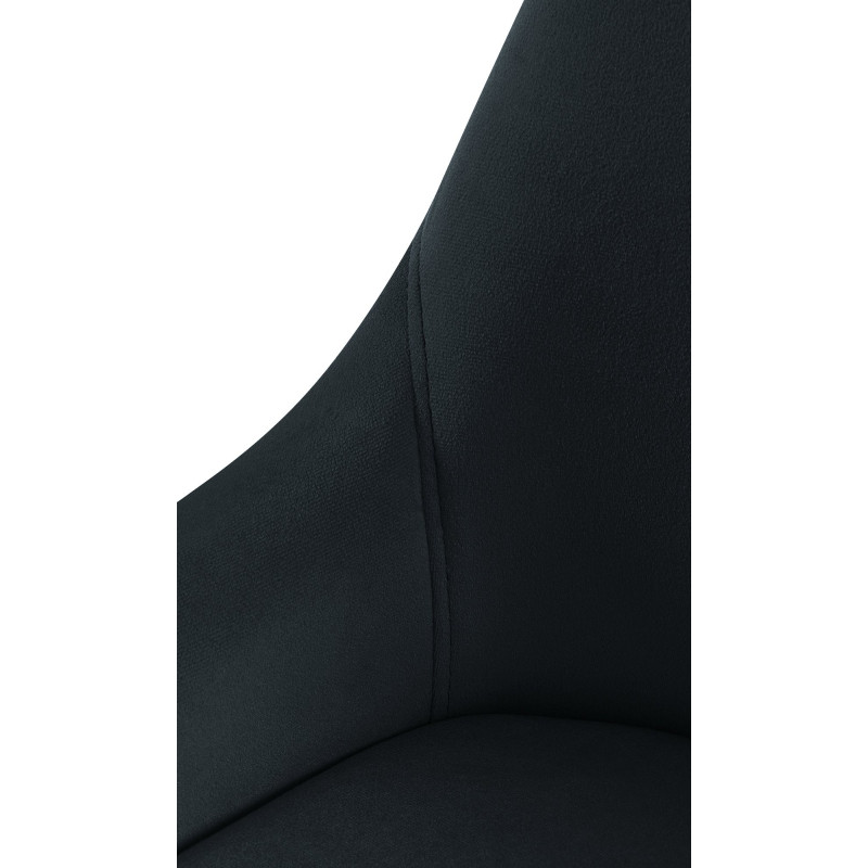 Chaise moderne en Velours Noir Métal Noir Jorvila - 6