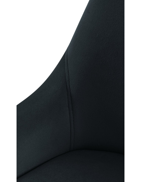 Chaise moderne en Velours Noir Métal Noir Jorvila - 6