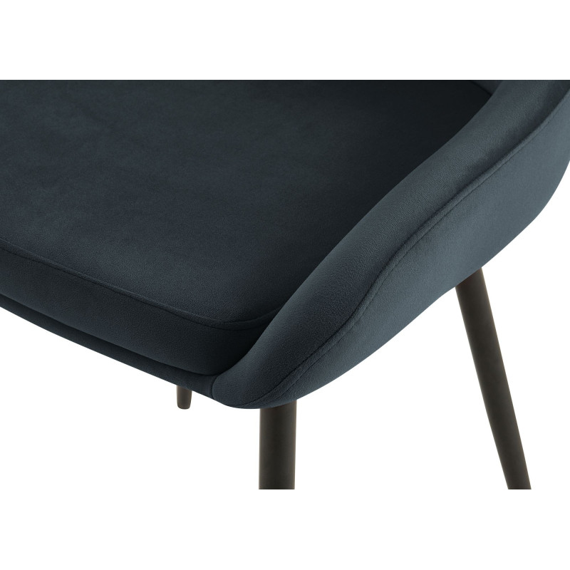 Chaise moderne en Velours Noir Métal Noir Jorvila - 5