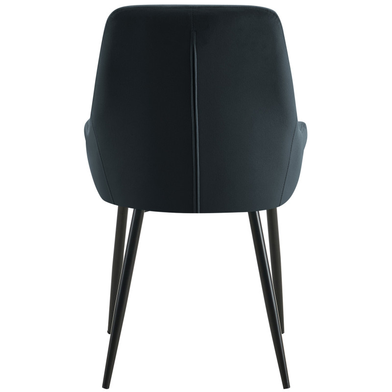 Chaise moderne en Velours Noir Métal Noir Jorvila - 4