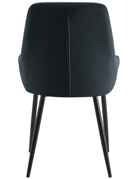 Chaise moderne en Velours Noir Métal Noir Jorvila - 4