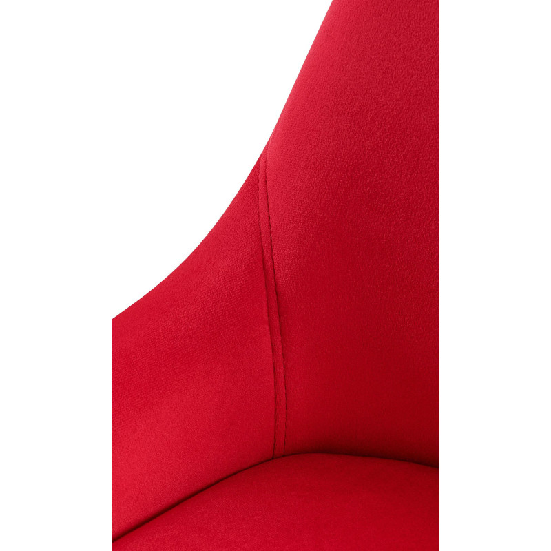 Chaise moderne en Velours Rouge Métal Noir Jorvila - 6